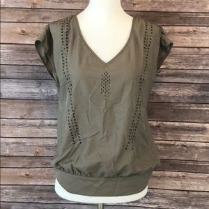 Banana republic blouse v neck short sleeve